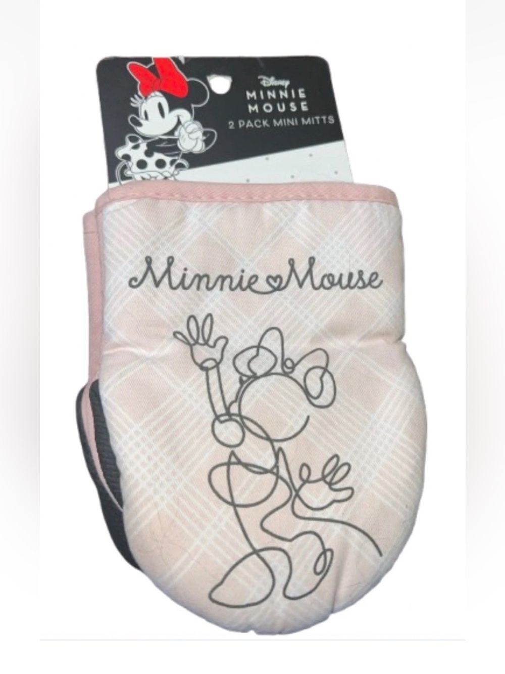 Disney’s Minnie Mouse Pink 2 Piece Oversized Oven Mini Mitts 5.5” X 7” - NWT